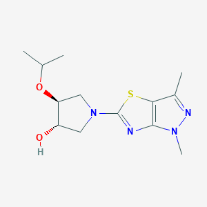 molecular formula C13H20N4O2S B5685903 (3S*,4S*)-1-(1,3-dimethyl-1H-pyrazolo[3,4-d][1,3]thiazol-5-yl)-4-isopropoxypyrrolidin-3-ol 