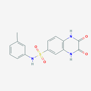 molecular formula C15H13N3O4S B5685910 N-(3-methylphenyl)-2,3-dioxo-1,2,3,4-tetrahydro-6-quinoxalinesulfonamide 