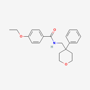 molecular formula C21H25NO3 B5685912 4-ethoxy-N-[(4-phenyltetrahydro-2H-pyran-4-yl)methyl]benzamide 