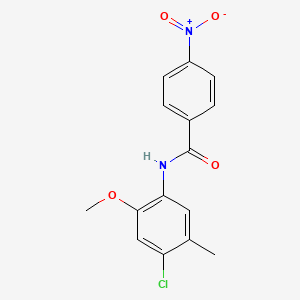 molecular formula C15H13ClN2O4 B5685933 N-(4-chloro-2-methoxy-5-methylphenyl)-4-nitrobenzamide 