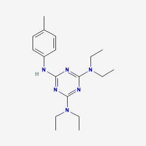 molecular formula C18H28N6 B5685940 N~2~,N~2~,N~4~,N~4~-tetraethyl-N~6~-(4-methylphenyl)-1,3,5-triazine-2,4,6-triamine 