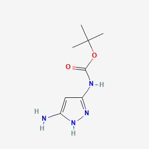 molecular formula C8H14N4O2 B568595 Tert-butyl (3-amino-1H-pyrazol-5-YL)carbamate CAS No. 123363-50-8