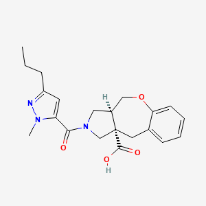 molecular formula C21H25N3O4 B5685971 (3aS*,10aS*)-2-[(1-methyl-3-propyl-1H-pyrazol-5-yl)carbonyl]-2,3,3a,4-tetrahydro-1H-[1]benzoxepino[3,4-c]pyrrole-10a(10H)-carboxylic acid 