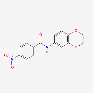 molecular formula C15H12N2O5 B5685975 N-(2,3-dihydro-1,4-benzodioxin-6-yl)-4-nitrobenzamide CAS No. 5681-10-7