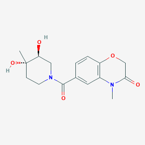 molecular formula C16H20N2O5 B5685999 6-{[(3S*,4S*)-3,4-dihydroxy-4-methylpiperidin-1-yl]carbonyl}-4-methyl-2H-1,4-benzoxazin-3(4H)-one 