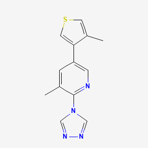 molecular formula C13H12N4S B5686022 3-methyl-5-(4-methyl-3-thienyl)-2-(4H-1,2,4-triazol-4-yl)pyridine 
