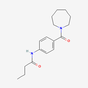 molecular formula C17H24N2O2 B5686028 N-[4-(1-azepanylcarbonyl)phenyl]butanamide 