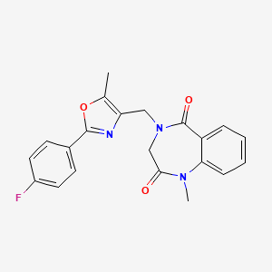 molecular formula C21H18FN3O3 B5686040 4-{[2-(4-fluorophenyl)-5-methyl-1,3-oxazol-4-yl]methyl}-1-methyl-3,4-dihydro-1H-1,4-benzodiazepine-2,5-dione 