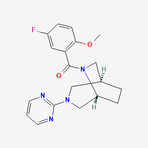 molecular formula C19H21FN4O2 B5686047 (1S*,5R*)-6-(5-fluoro-2-methoxybenzoyl)-3-(2-pyrimidinyl)-3,6-diazabicyclo[3.2.2]nonane 