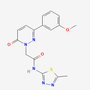 molecular formula C16H15N5O3S B5686055 2-[3-(3-methoxyphenyl)-6-oxo-1(6H)-pyridazinyl]-N-(5-methyl-1,3,4-thiadiazol-2-yl)acetamide 