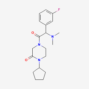 molecular formula C19H26FN3O2 B5686071 1-cyclopentyl-4-[(dimethylamino)(3-fluorophenyl)acetyl]-2-piperazinone 