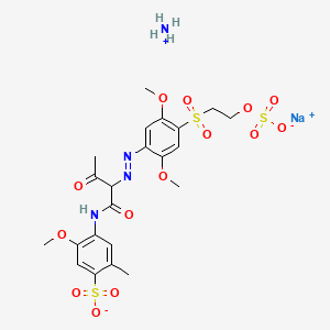 Benzenesulfonic acid, 4-((2-((2,5-dimethoxy-4-((2-(sulfooxy)ethyl)sulfonyl)phenyl)azo)-1,3-dioxobutyl)amino)-5-methoxy-2-methyl-, ammonium sodium salt