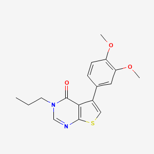 molecular formula C17H18N2O3S B5686103 5-(3,4-dimethoxyphenyl)-3-propylthieno[2,3-d]pyrimidin-4(3H)-one 