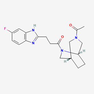 molecular formula C19H23FN4O2 B5686120 2-{3-[(1S*,5R*)-3-acetyl-3,6-diazabicyclo[3.2.2]non-6-yl]-3-oxopropyl}-5-fluoro-1H-benzimidazole 