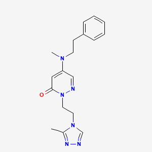 molecular formula C18H22N6O B5686155 5-[methyl(2-phenylethyl)amino]-2-[2-(3-methyl-4H-1,2,4-triazol-4-yl)ethyl]pyridazin-3(2H)-one 