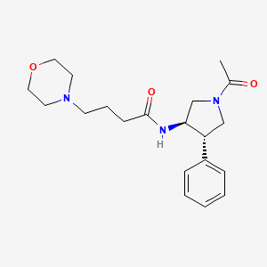 molecular formula C20H29N3O3 B5686160 N-[(3R*,4S*)-1-acetyl-4-phenyl-3-pyrrolidinyl]-4-(4-morpholinyl)butanamide 