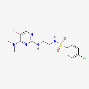 4-chloro-N-(2-{[4-(dimethylamino)-5-fluoropyrimidin-2-yl]amino}ethyl)benzenesulfonamide