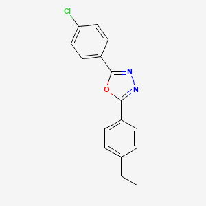 molecular formula C16H13ClN2O B5686184 2-(4-chlorophenyl)-5-(4-ethylphenyl)-1,3,4-oxadiazole 