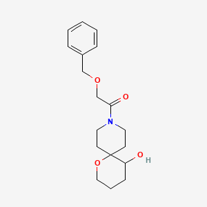 molecular formula C18H25NO4 B5686198 9-[(benzyloxy)acetyl]-1-oxa-9-azaspiro[5.5]undecan-5-ol 