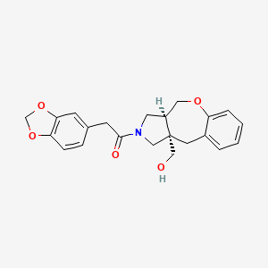 molecular formula C22H23NO5 B5686207 [(3aS*,10aS*)-2-(1,3-benzodioxol-5-ylacetyl)-2,3,3a,4-tetrahydro-1H-[1]benzoxepino[3,4-c]pyrrol-10a(10H)-yl]methanol 