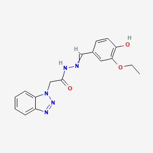 molecular formula C17H17N5O3 B5686214 2-(1H-1,2,3-benzotriazol-1-yl)-N'-(3-ethoxy-4-hydroxybenzylidene)acetohydrazide 