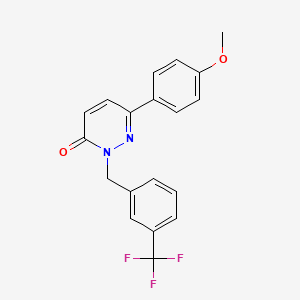 molecular formula C19H15F3N2O2 B5686225 6-(4-methoxyphenyl)-2-[3-(trifluoromethyl)benzyl]-3(2H)-pyridazinone 