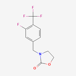 molecular formula C11H9F4NO2 B5686239 3-[3-fluoro-4-(trifluoromethyl)benzyl]-1,3-oxazolidin-2-one 