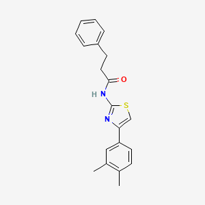 N-[4-(3,4-dimethylphenyl)-1,3-thiazol-2-yl]-3-phenylpropanamide