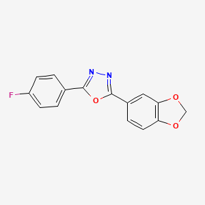 molecular formula C15H9FN2O3 B5686246 2-(1,3-benzodioxol-5-yl)-5-(4-fluorophenyl)-1,3,4-oxadiazole 