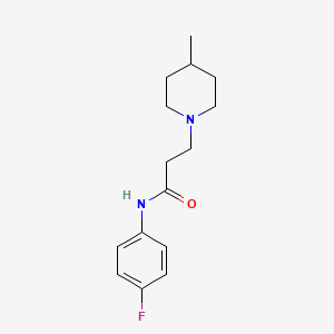 molecular formula C15H21FN2O B5686248 N-(4-fluorophenyl)-3-(4-methyl-1-piperidinyl)propanamide 