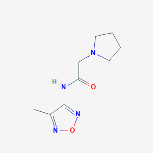 molecular formula C9H14N4O2 B5686252 N-(4-methyl-1,2,5-oxadiazol-3-yl)-2-(1-pyrrolidinyl)acetamide 