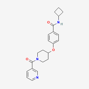 molecular formula C22H25N3O3 B5686255 N-cyclobutyl-4-{[1-(pyridin-3-ylcarbonyl)piperidin-4-yl]oxy}benzamide 