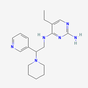molecular formula C18H26N6 B5686272 5-ethyl-N~4~-(2-piperidin-1-yl-2-pyridin-3-ylethyl)pyrimidine-2,4-diamine 