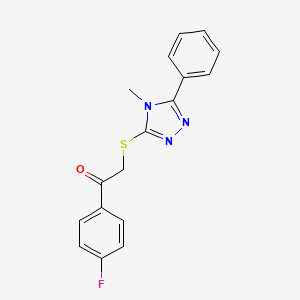 molecular formula C17H14FN3OS B5686286 1-(4-fluorophenyl)-2-[(4-methyl-5-phenyl-4H-1,2,4-triazol-3-yl)thio]ethanone CAS No. 299922-25-1