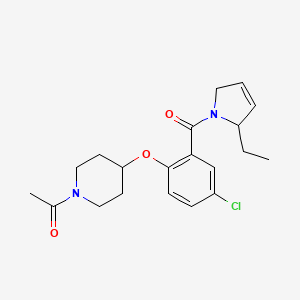 molecular formula C20H25ClN2O3 B5686292 1-acetyl-4-{4-chloro-2-[(2-ethyl-2,5-dihydro-1H-pyrrol-1-yl)carbonyl]phenoxy}piperidine 