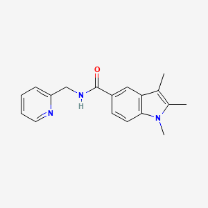 molecular formula C18H19N3O B5686304 1,2,3-trimethyl-N-(2-pyridinylmethyl)-1H-indole-5-carboxamide 