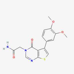 molecular formula C16H15N3O4S B5686320 2-[5-(3,4-dimethoxyphenyl)-4-oxothieno[2,3-d]pyrimidin-3(4H)-yl]acetamide 