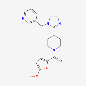 molecular formula C20H22N4O3 B5686324 3-({2-[1-(5-methoxy-2-furoyl)-4-piperidinyl]-1H-imidazol-1-yl}methyl)pyridine 