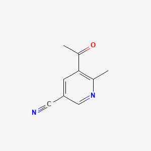 molecular formula C9H8N2O B568635 5-Acetyl-6-methylnicotinonitrile CAS No. 121348-16-1