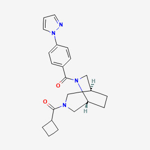 molecular formula C22H26N4O2 B5686388 (1S*,5R*)-3-(cyclobutylcarbonyl)-6-[4-(1H-pyrazol-1-yl)benzoyl]-3,6-diazabicyclo[3.2.2]nonane 