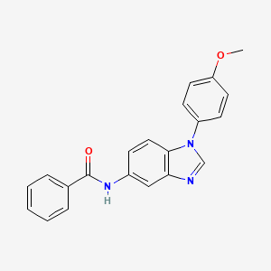 molecular formula C21H17N3O2 B5686396 N-[1-(4-methoxyphenyl)-1H-benzimidazol-5-yl]benzamide 