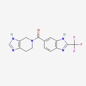 molecular formula C15H12F3N5O B5686406 5-{[2-(trifluoromethyl)-1H-benzimidazol-5-yl]carbonyl}-4,5,6,7-tetrahydro-1H-imidazo[4,5-c]pyridine 