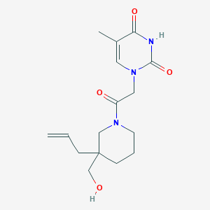 molecular formula C16H23N3O4 B5686430 1-{2-[3-allyl-3-(hydroxymethyl)-1-piperidinyl]-2-oxoethyl}-5-methyl-2,4(1H,3H)-pyrimidinedione 