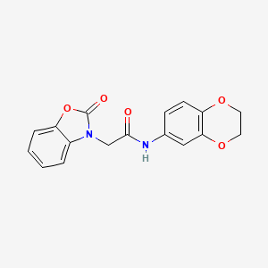 molecular formula C17H14N2O5 B5686437 N-(2,3-dihydro-1,4-benzodioxin-6-yl)-2-(2-oxo-1,3-benzoxazol-3(2H)-yl)acetamide 