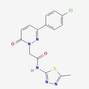 molecular formula C15H12ClN5O2S B5686444 2-[3-(4-chlorophenyl)-6-oxo-1(6H)-pyridazinyl]-N-(5-methyl-1,3,4-thiadiazol-2-yl)acetamide 