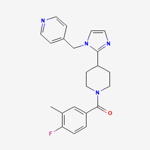 molecular formula C22H23FN4O B5686447 4-({2-[1-(4-fluoro-3-methylbenzoyl)piperidin-4-yl]-1H-imidazol-1-yl}methyl)pyridine 