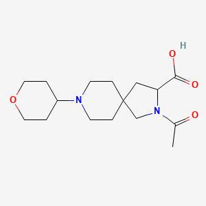 molecular formula C16H26N2O4 B5686453 2-acetyl-8-(tetrahydro-2H-pyran-4-yl)-2,8-diazaspiro[4.5]decane-3-carboxylic acid 