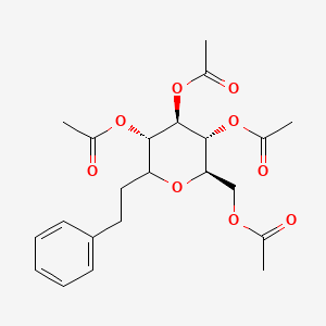 molecular formula C22H28O9 B568646 1,5-Anhydro-1-phenethylsorbitol tetraacetate CAS No. 114421-40-8