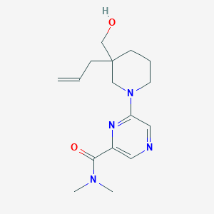 molecular formula C16H24N4O2 B5686468 6-[3-allyl-3-(hydroxymethyl)-1-piperidinyl]-N,N-dimethyl-2-pyrazinecarboxamide 