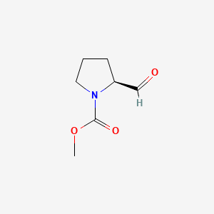 molecular formula C7H11NO3 B568647 (S)-methyl 2-formylpyrrolidine-1-carboxylate CAS No. 113089-16-0